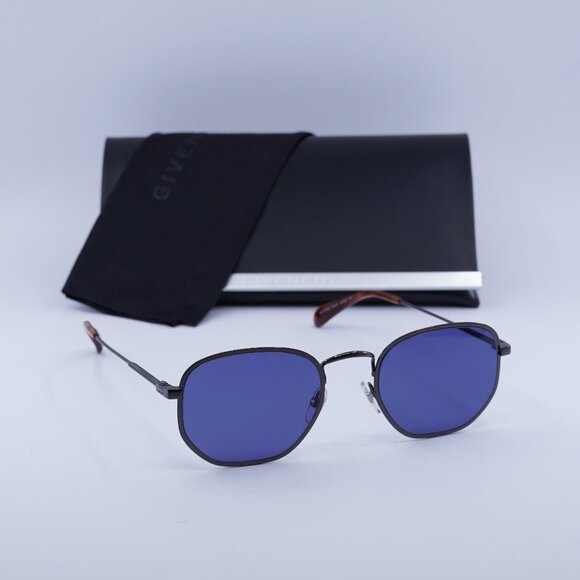 Final Price! Givenchy GV7147/S 0V81 KU Ruthenium/Blue Sunglasses - Picture 1 of 9
